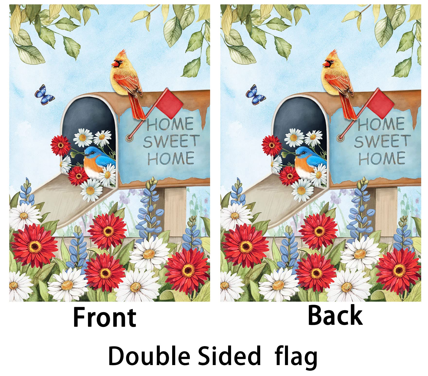 Flagmax Hello Spring flag, 28 by 40 inch size fits most yards and porches.