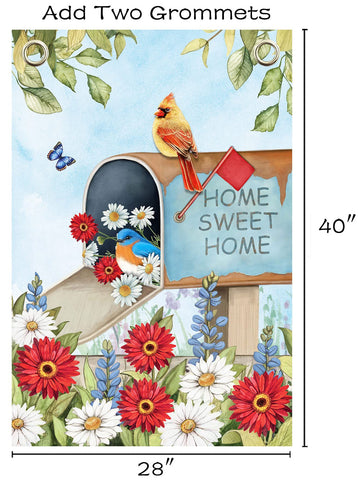Flagmax Hello Spring flag on a decorative flagpole enhances seasonal welcome.