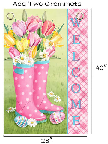 Flagmax Hello Spring flag packaged and ready for gifting or quick setup