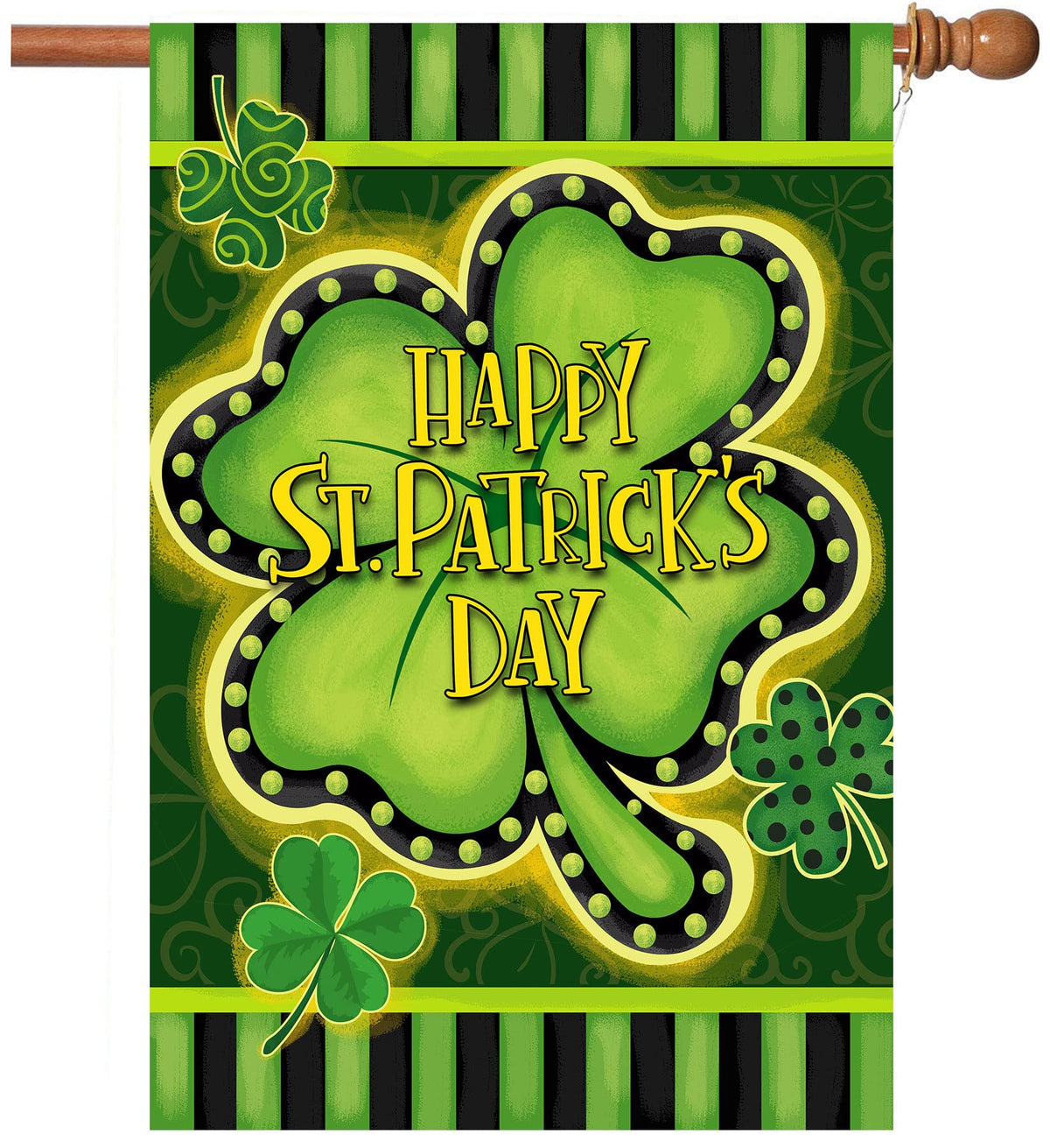 Flagmax St Patrick's Day flag with shamrock design for vibrant garden decor.