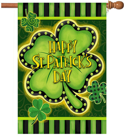 Flagmax St Patrick's Day flag with shamrock design for vibrant garden decor.