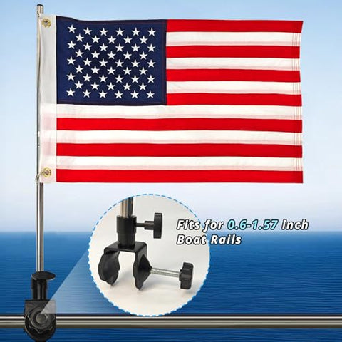 FLAGMESAGE adjustable flagpole holder keeps flag secure at sea