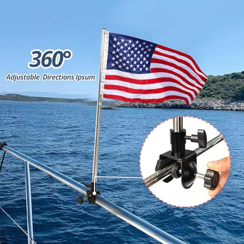 FLAGMESAGE stainless steel flagpole for durable boat mounting