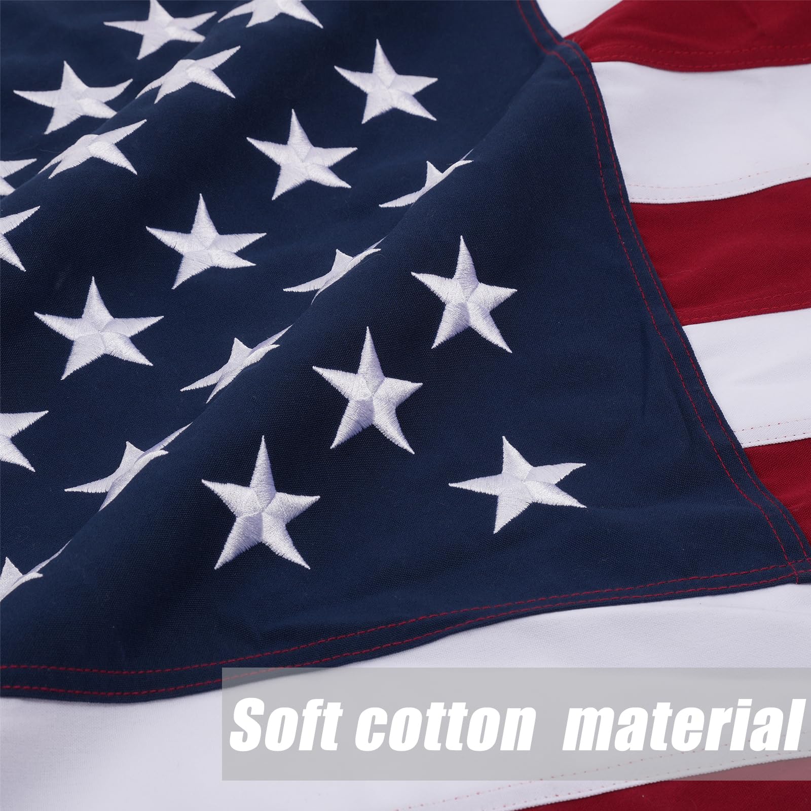 Flagolden embroidered USA stars detail for durable, premium flag visuals.