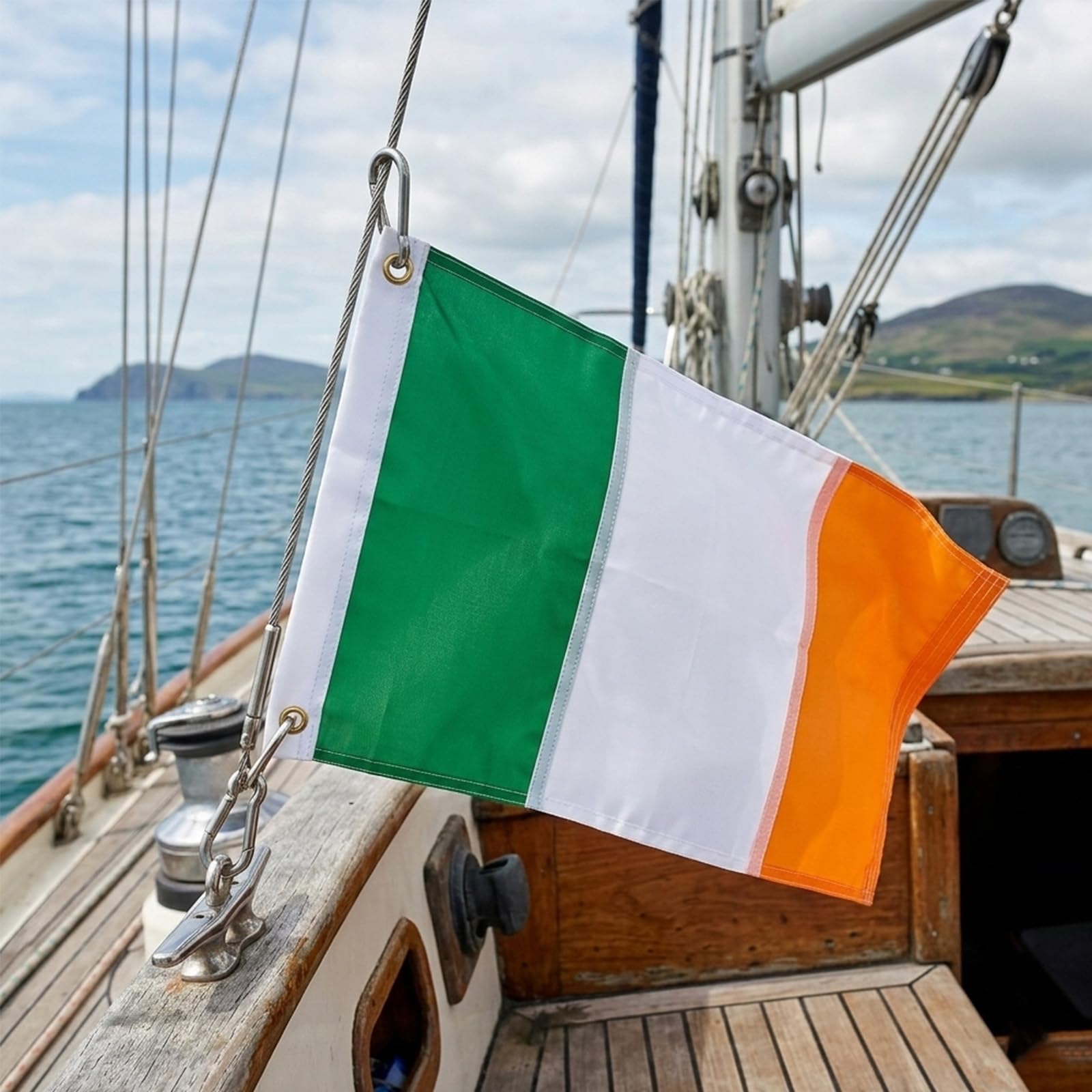 FLAGPARK Irish flag sewn stripes ensure durable outdoor visibility