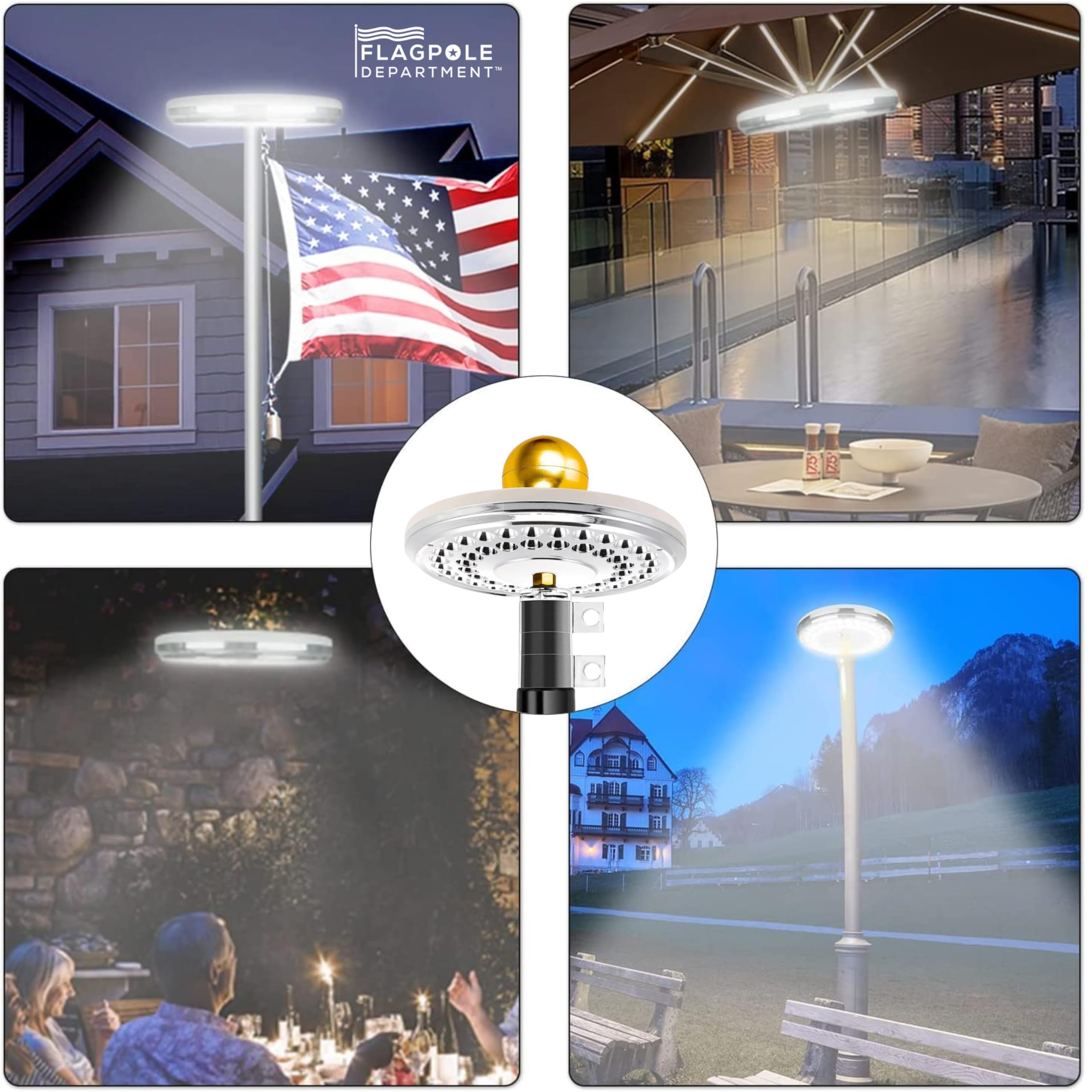 Flagpole Department Ultra Bright Solar Flag Pole Light easy installation, no tools required.