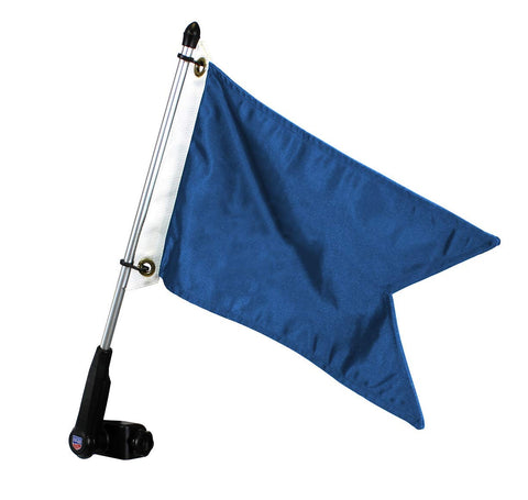 Flagpole-To-Go golf cart flagpole black angle adjustment for wind.
