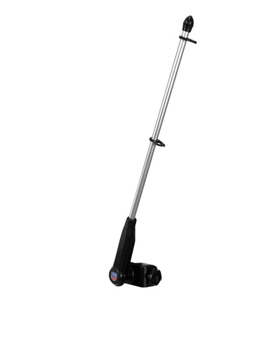 Flagpole-To-Go golf cart flagpole black front view, quick install.