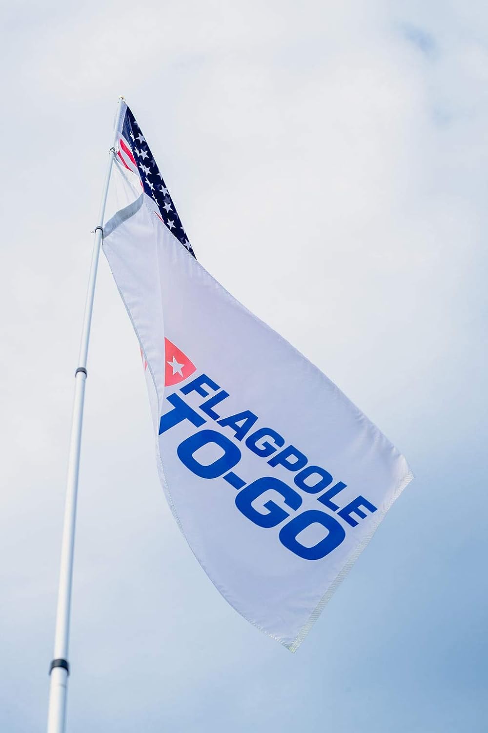 Flagpole To-Go ready for tailgate or stadium setups with banners.