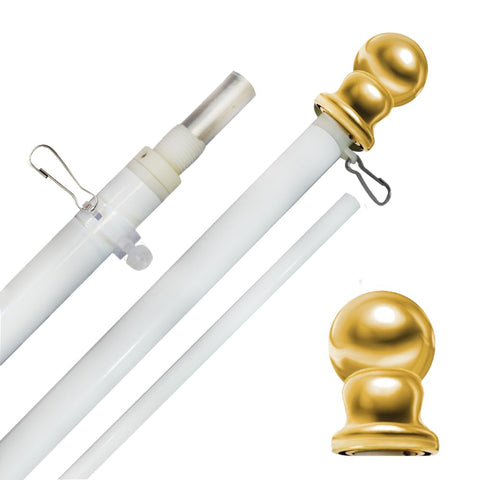 Flags Importer 1-inch diameter pole provides sturdy support.