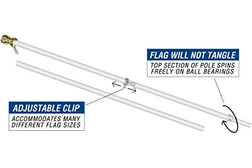Flags Importer sealed bearing system minimizes tangling for easy flag viewing.