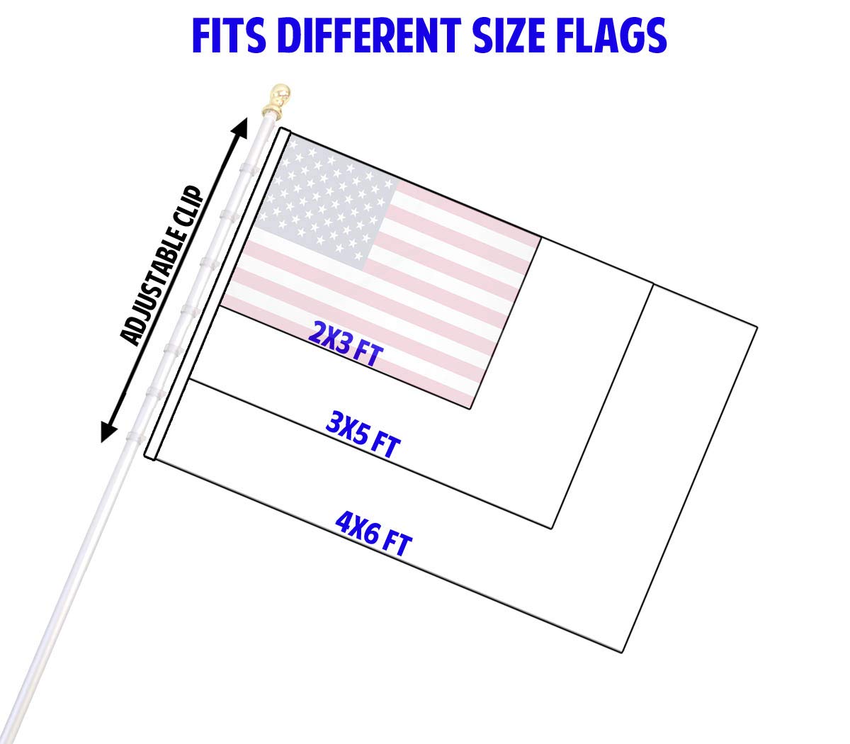 Flags Importer wall-mount only pole for clean exterior installation.