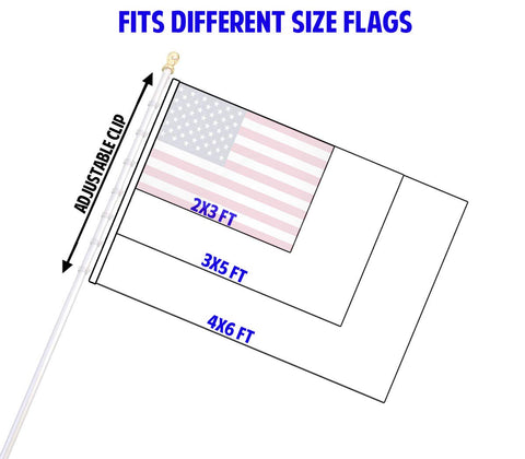 Flags Importer wall-mount only pole for clean exterior installation.