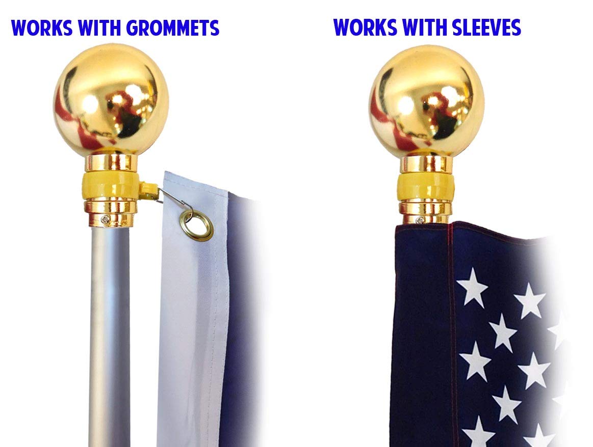 FlagsImp extends to 8 feet for flexible flag display.