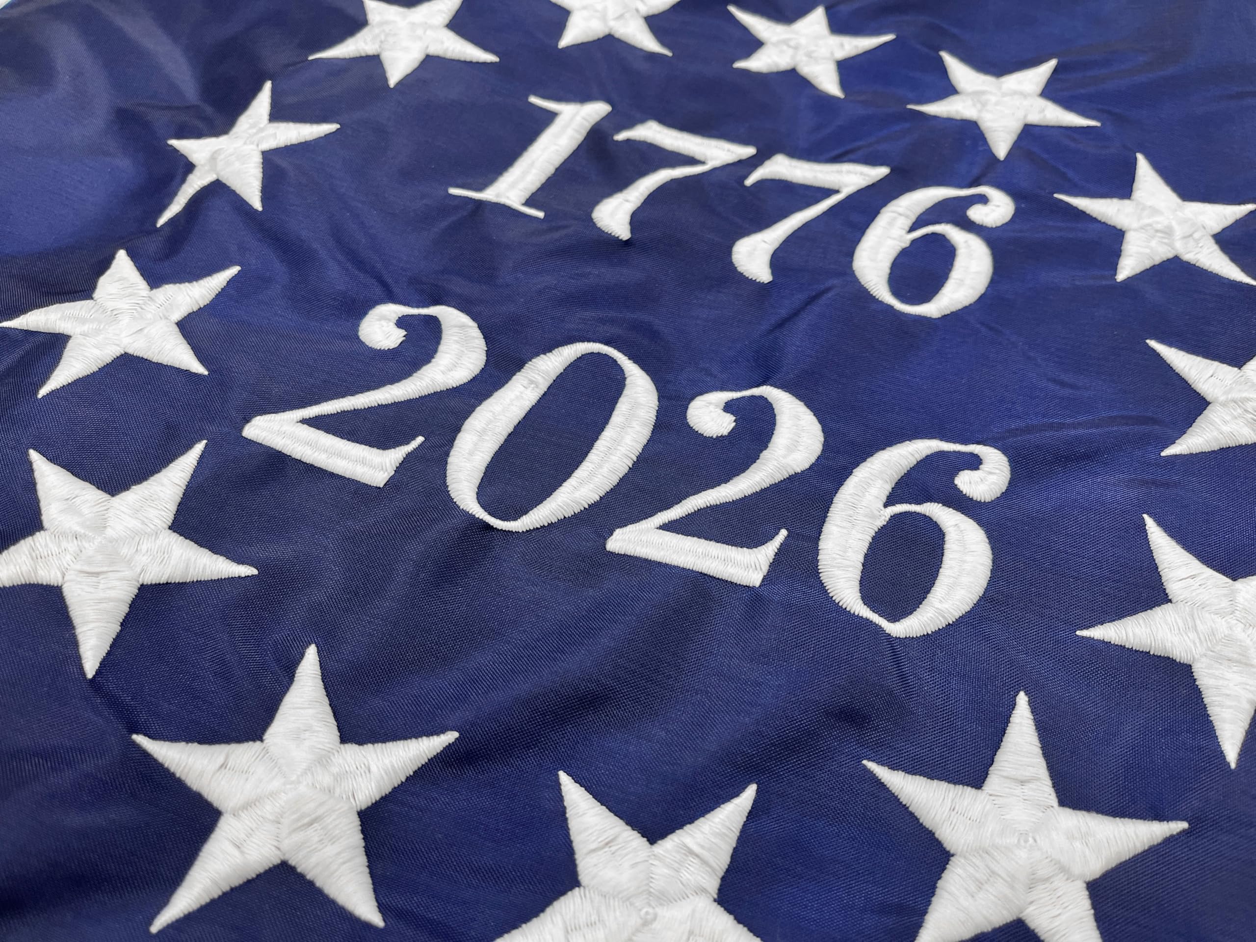 FlagSource Betsy Ross embroidered field flag highlights craftsmanship for indoor decor.