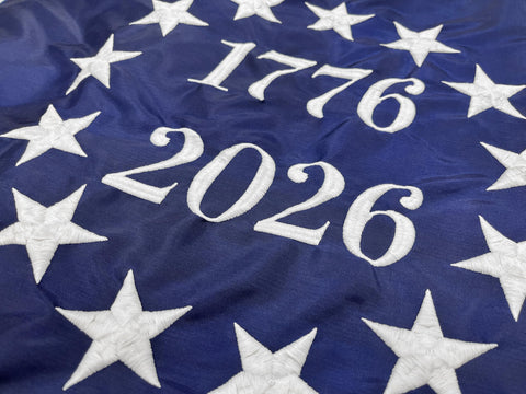 FlagSource Betsy Ross embroidered field flag highlights craftsmanship for indoor decor.