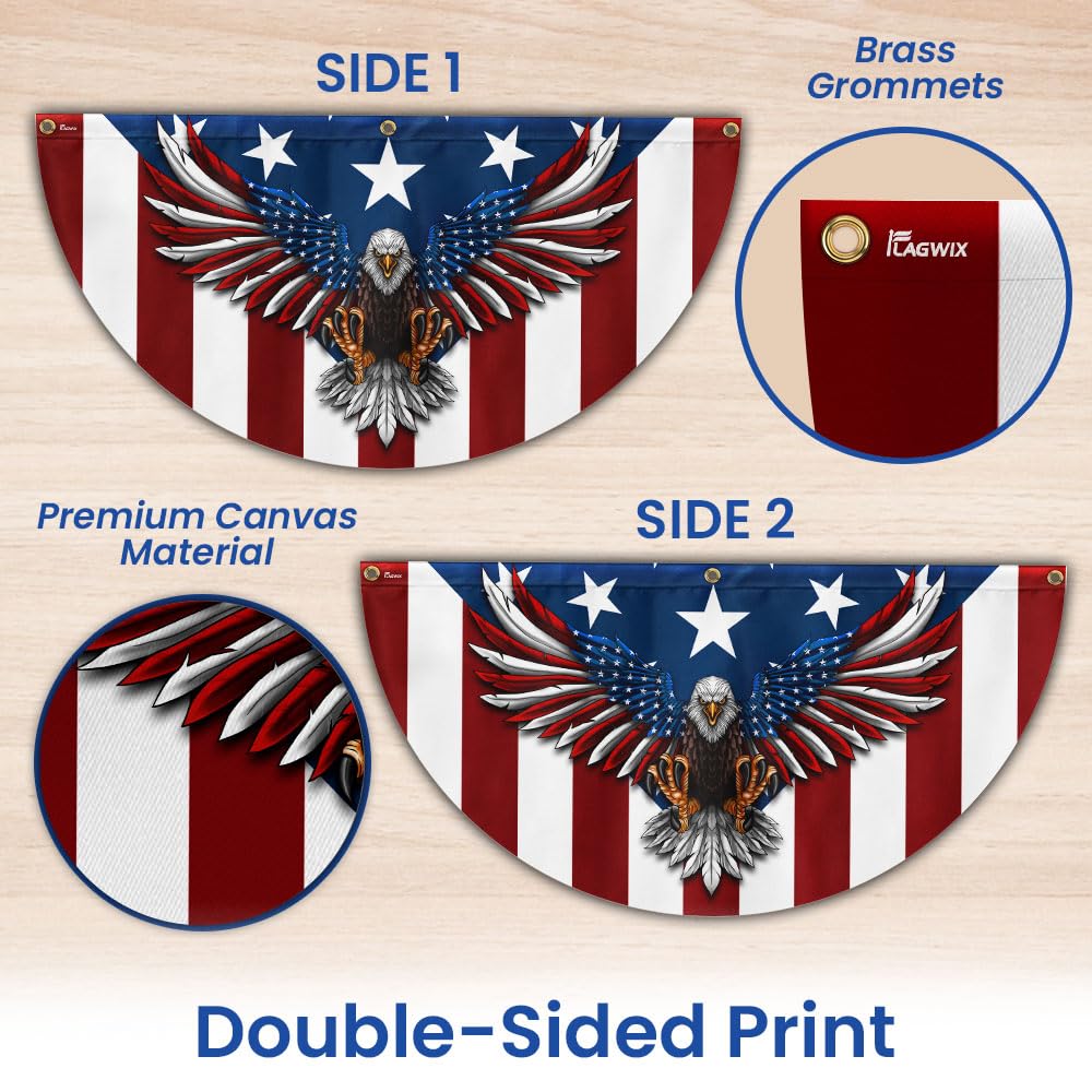 FLAGWIX American Flag Patriotic Eagle close-up emphasizes UV fade resistant coloring.