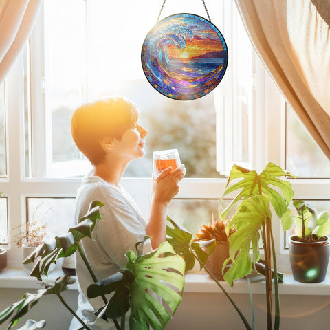 FLAGWIX glass hanging art adds boho flair to any room.