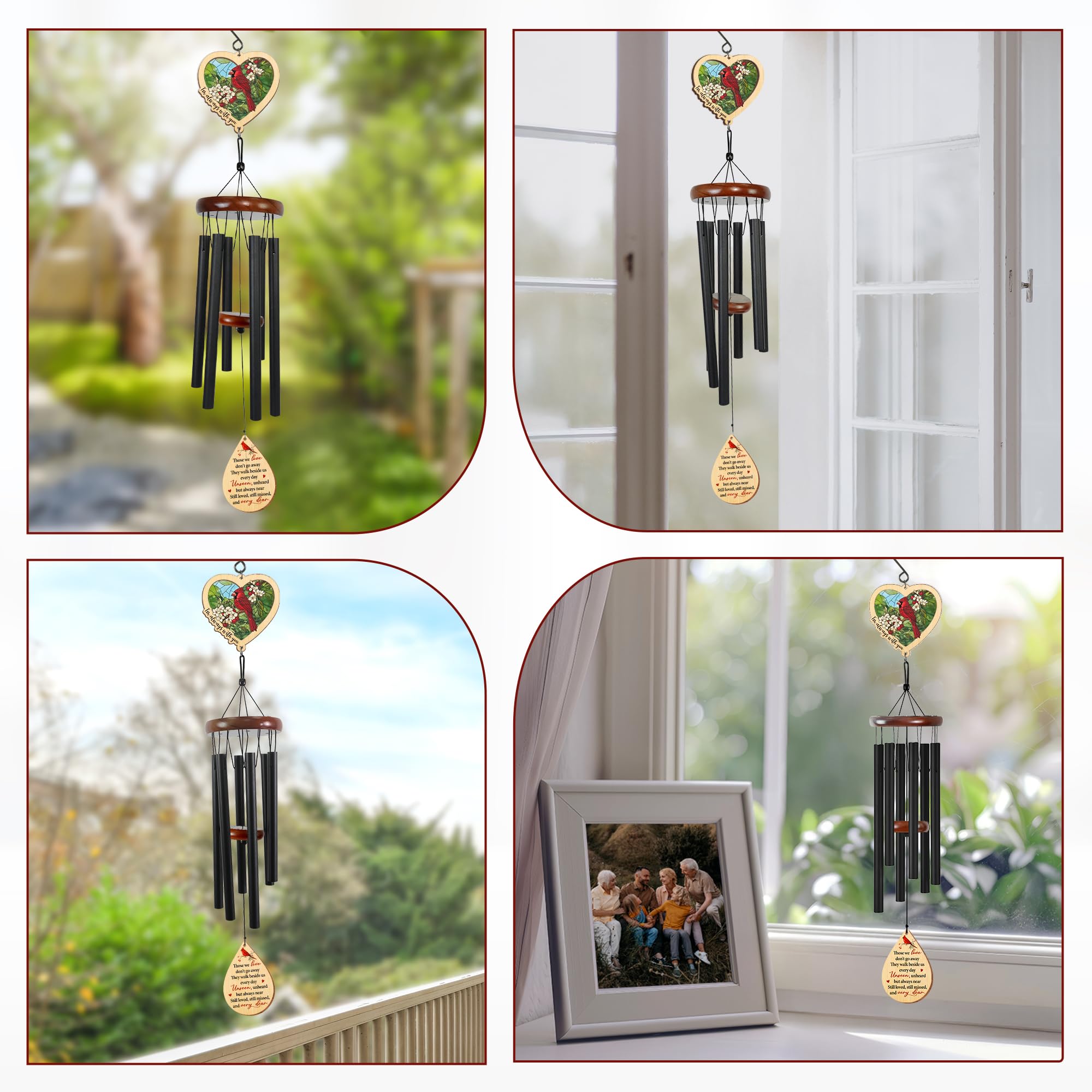 FlagWIX cardinal gift wind chime offers a thoughtful tribute for memories.
