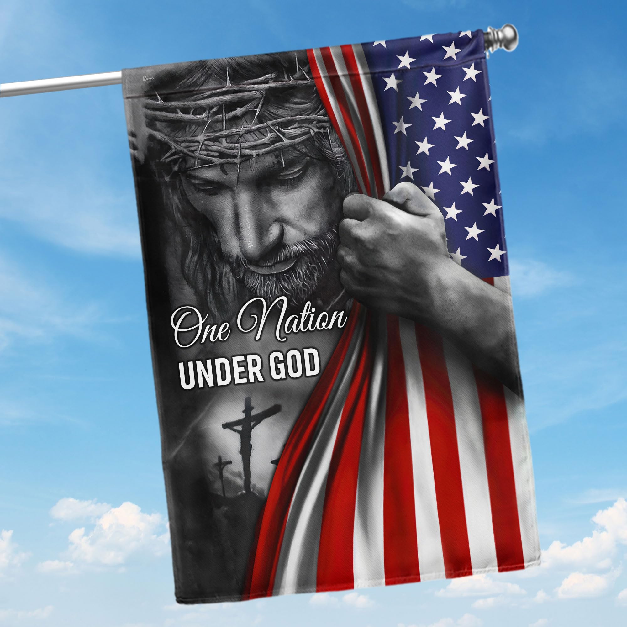 FLAGWIX Christian Patriot flag 30x40 double-sided for outdoor display with vivid colors