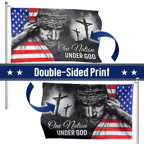 FLAGWIX double-sided flag outdoor 3x5 designed for sharp prints visible from both sides.