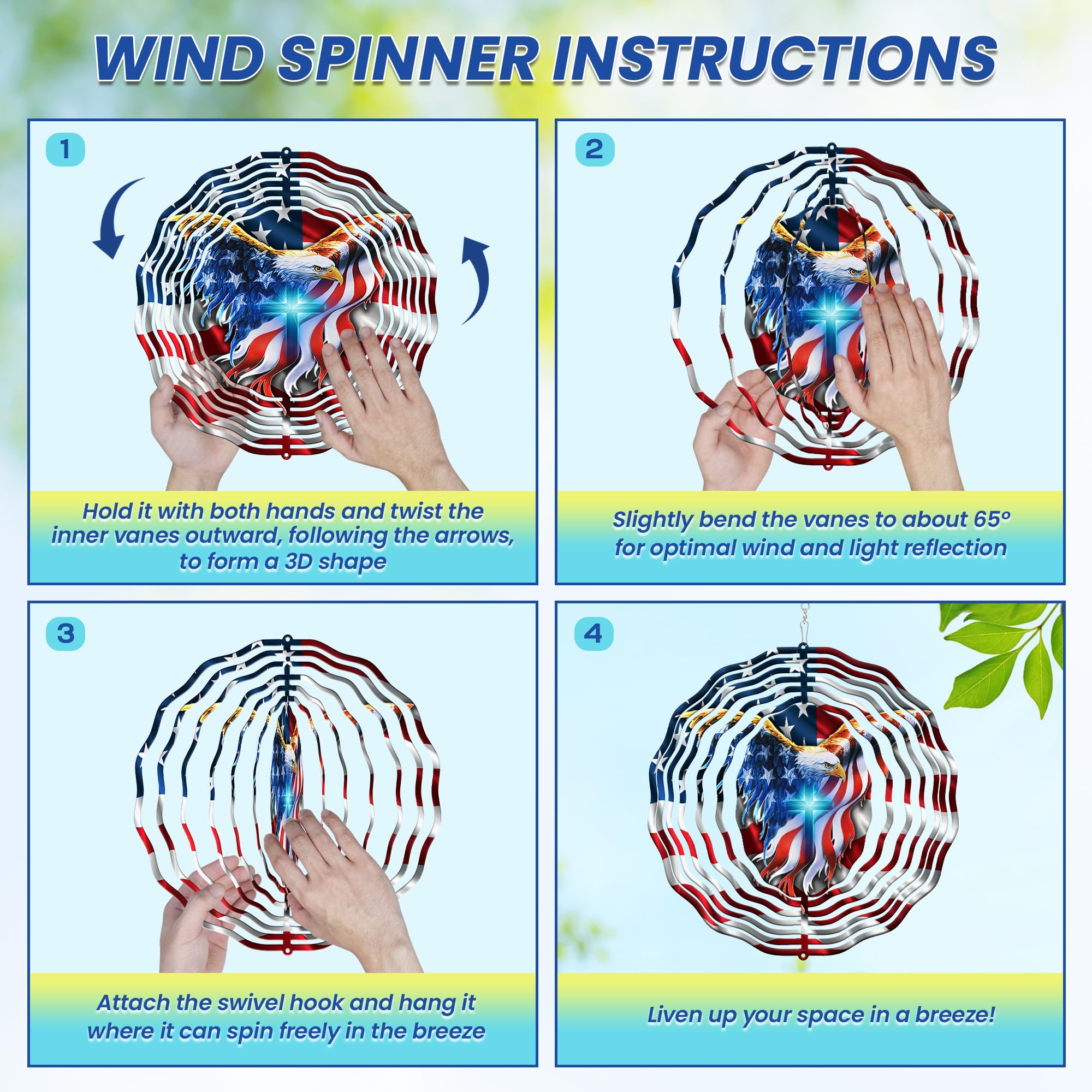 FLAGWIX eagle gifts wind spinner ideal for men, women, and friends who love outdoor decor.