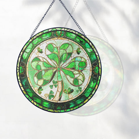 FLAGWIX Handcrafted stained glass suncatcher with metal chain for secure hanging indoors or outdoors.