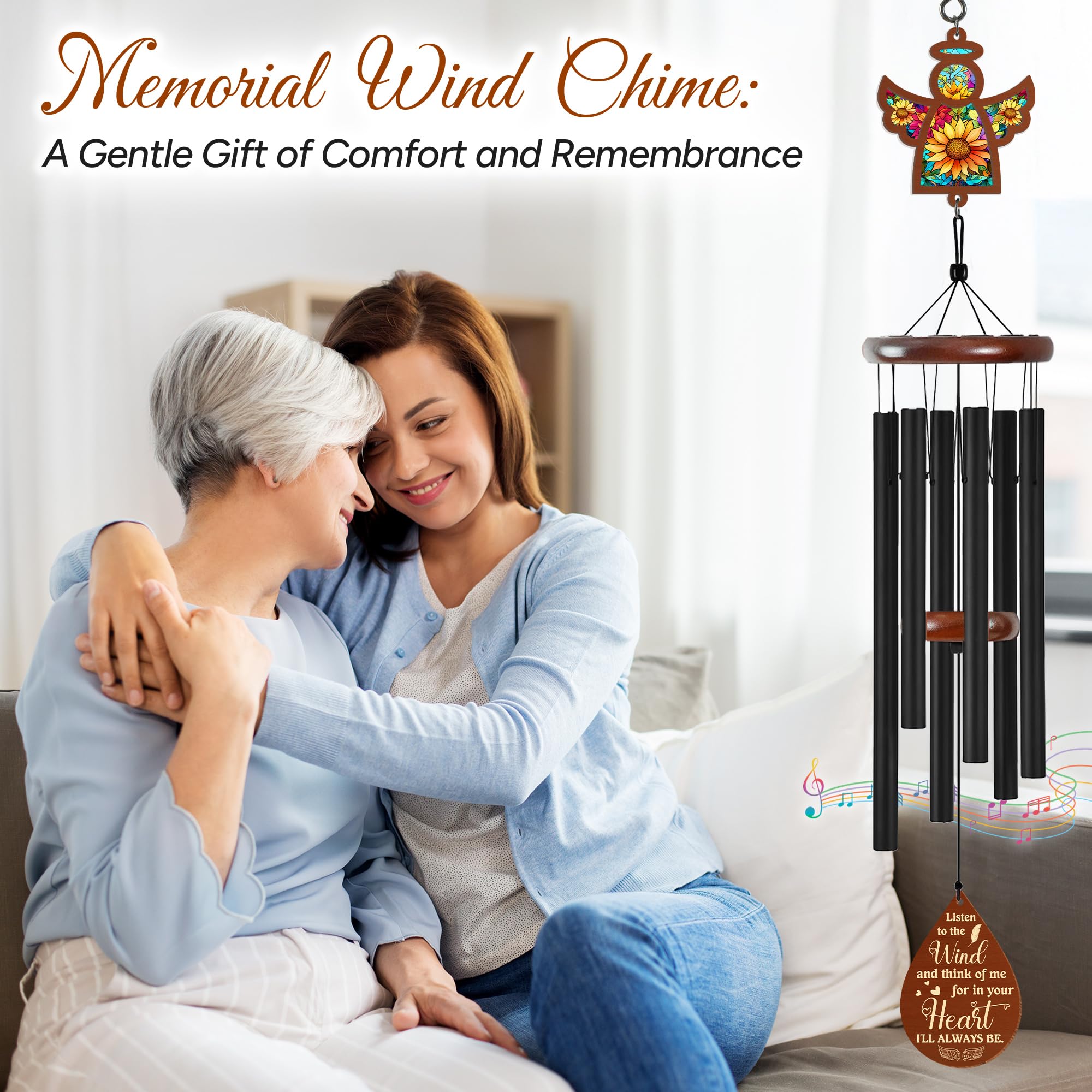 FLAGWIX memorial wind chimes outside provide a calming outdoor tribute