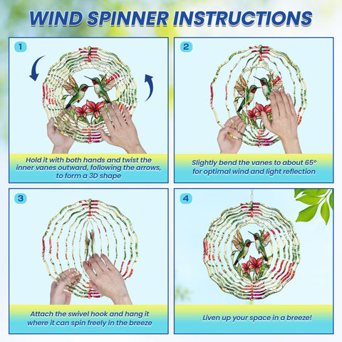 Flagwix hummingbird wind spinner makes a thoughtful gift for mom or grandma.