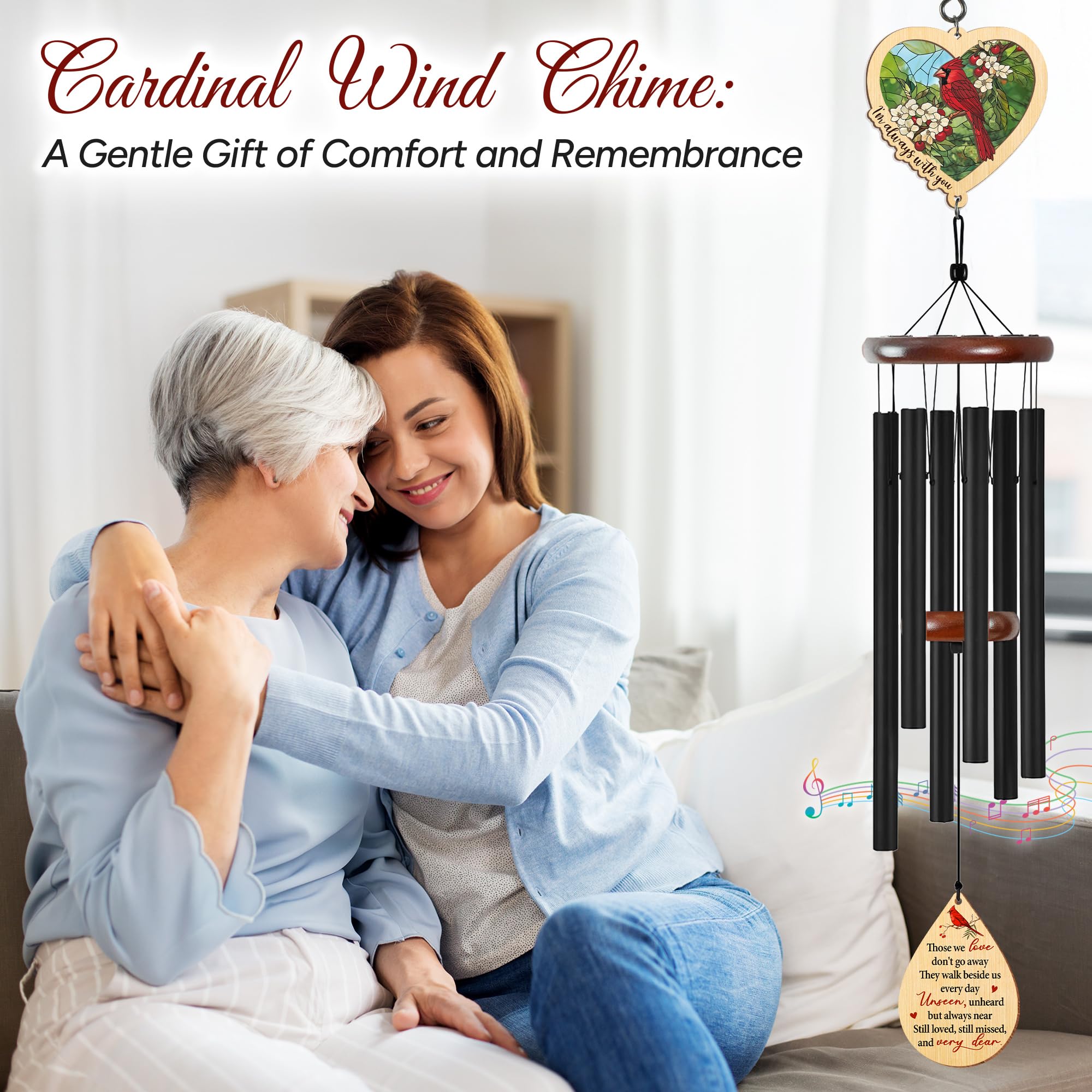 FlagWIX outdoor wind chime with double-layer sun catcher enhances garden ambiance.