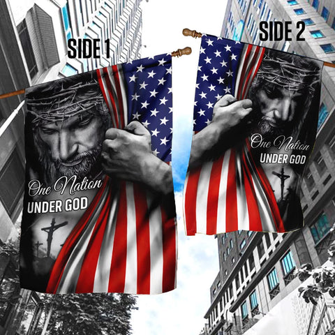 FLAGWIX patriotic front door flag welcomes guests with faith and liberty motif