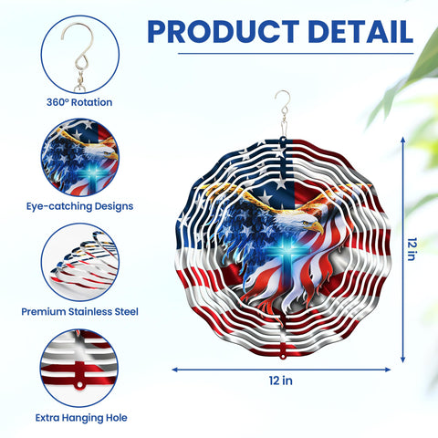 FLAGWIX patriotic garden decor eagle spinner elevates yard ambience outdoors.