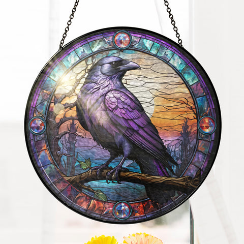 FLAGWIX Raven black crow gothic ornament enhances hallways and entryways