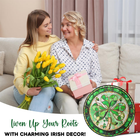 FLAGWIX Stained glass decor brightens patios, kitchens, or glass doors with festive color.