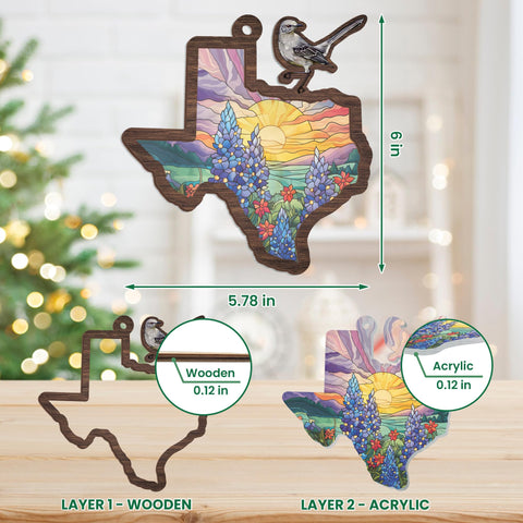FLAGWIX Silver-chain hanging decor adds elegant Texas flair to any room