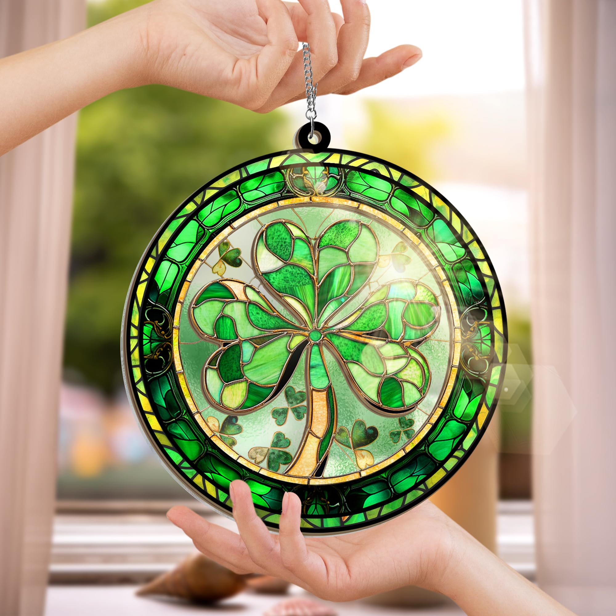 FLAGWIX Two-layer wood and acrylic suncatcher resists warping over time.