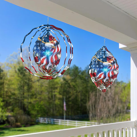 FLAGWIX window and patio outdoor decor eagle spinner adds motion and charm.