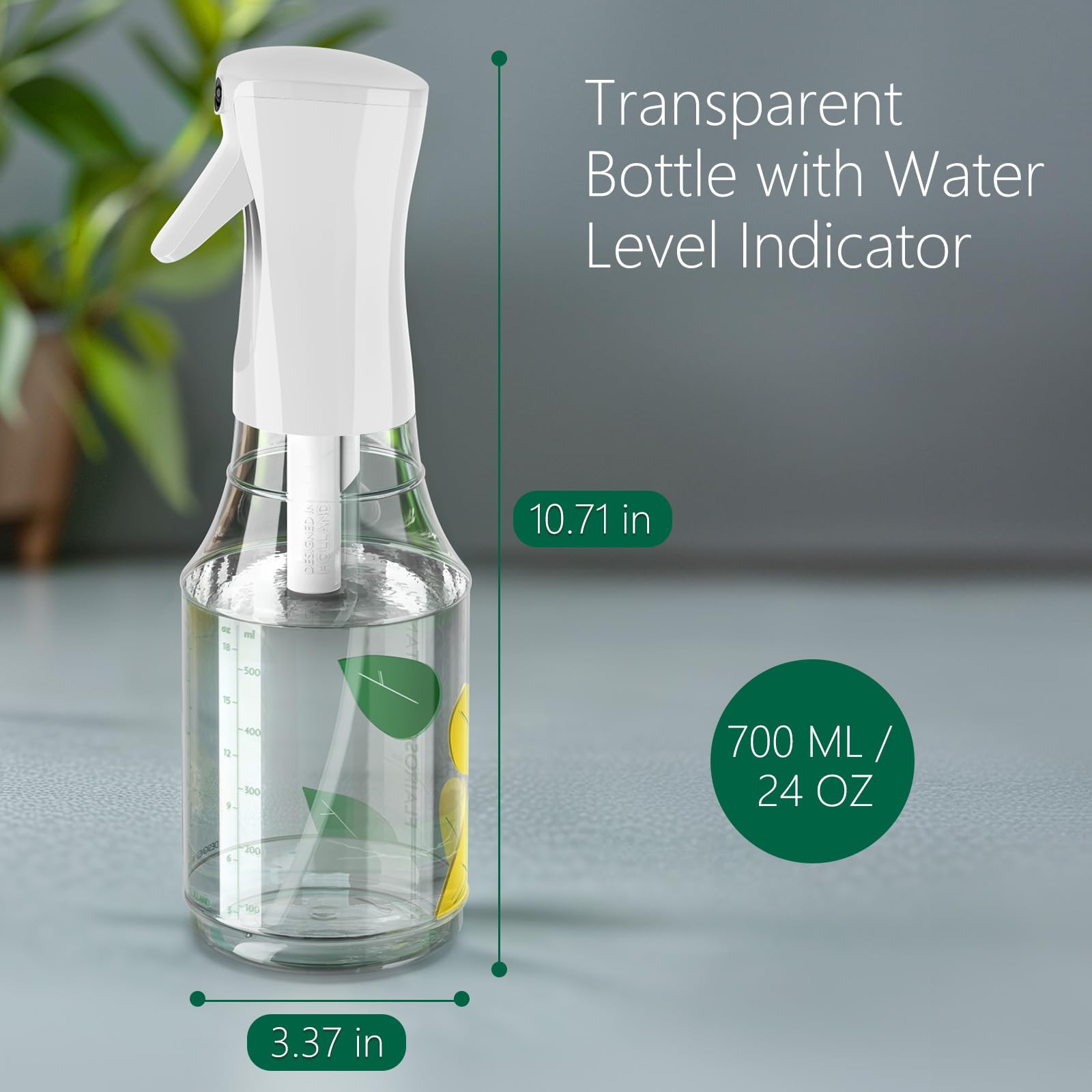 FLAIROSOL Botanica plant mister with curved body for comfortable, precise misting