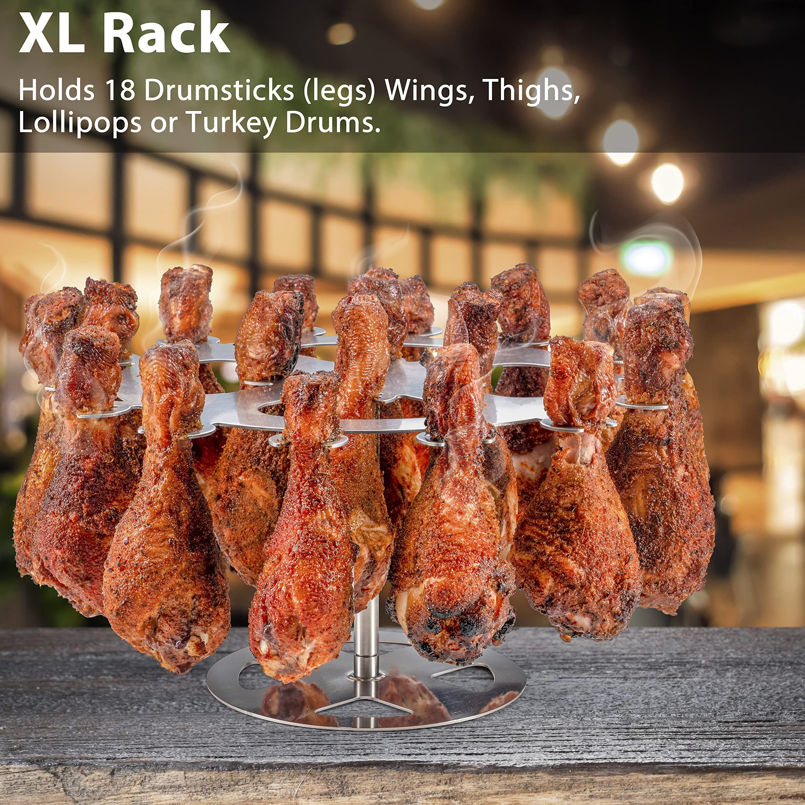 Flame Fingers XL no-drip-tray design keeps grill surfaces cleaner.