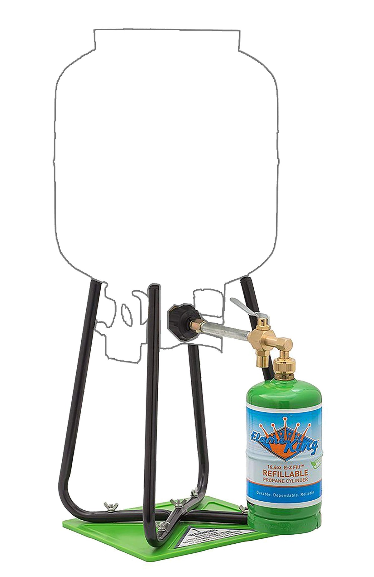 Flame King 1lb refill kit contents for easy at-home refills