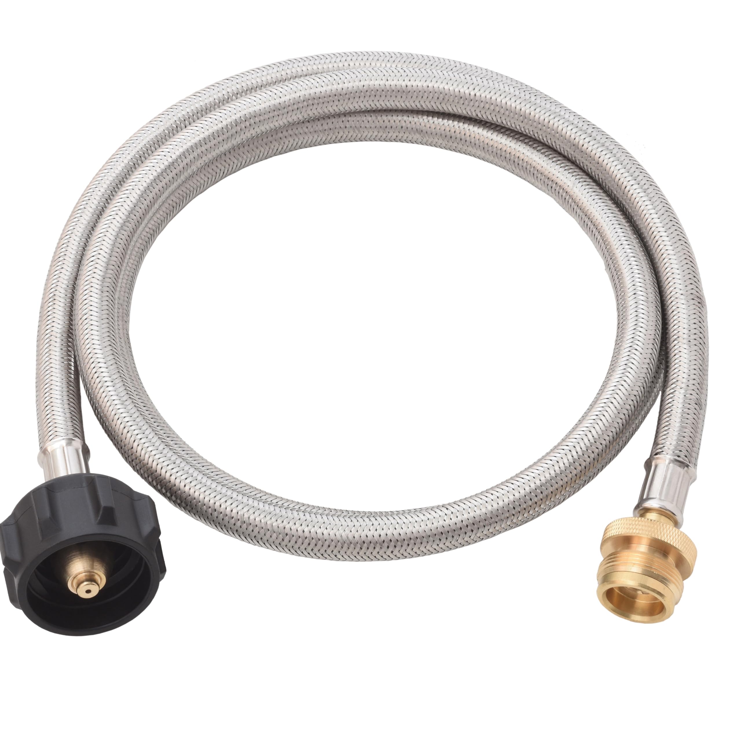 Flame King 5ft steel braided hose for rugged outdoor connections