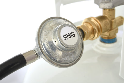 Flame King 60,000 BTU heater gas control button for adjustable heat.