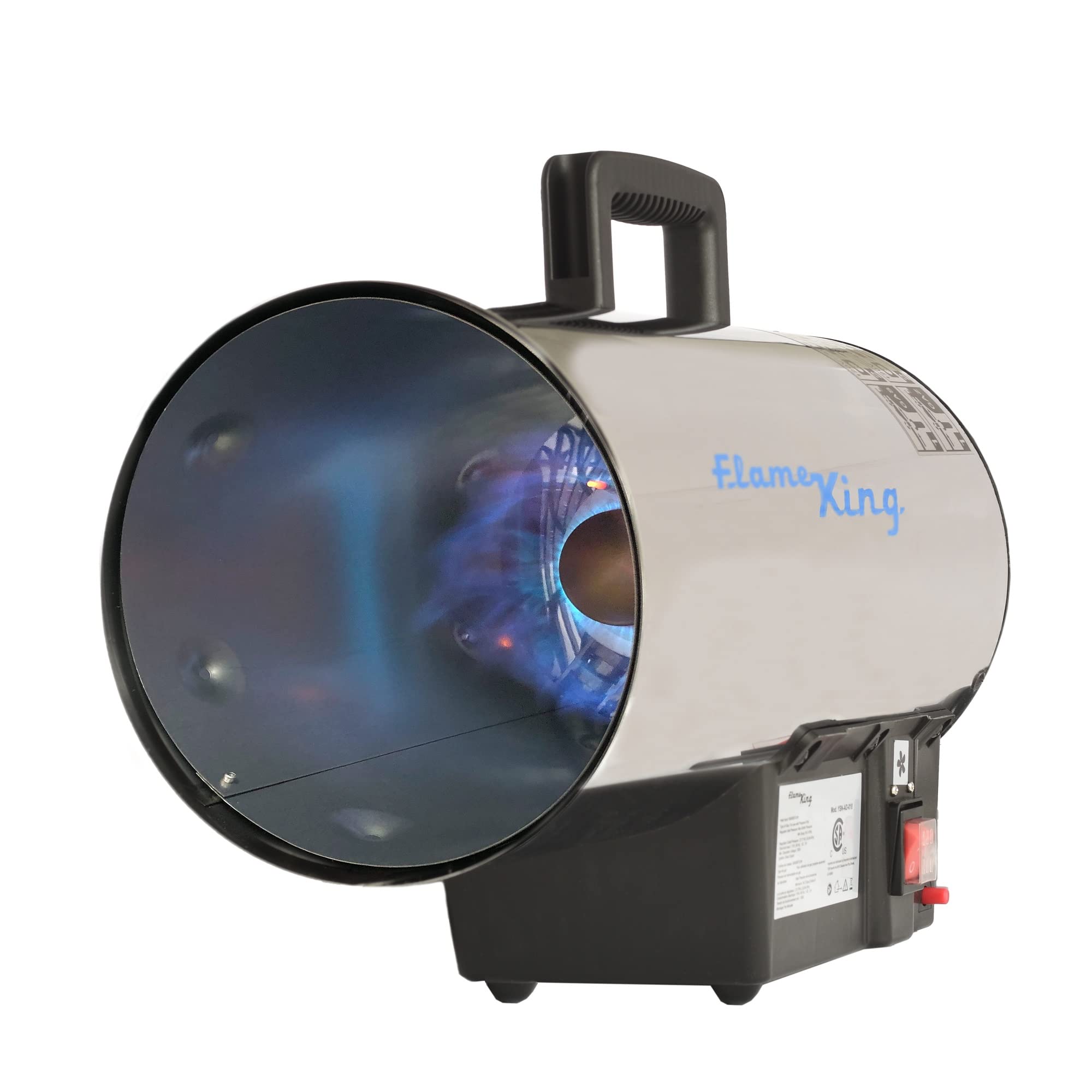 Flame King 60,000 BTU heater with LP hose and regulator included.