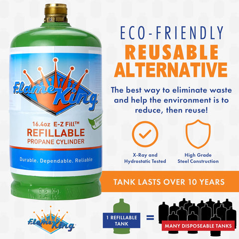 Flame King DOT-certified 1lb tank for legal transport