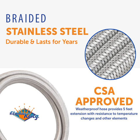 Flame King durable stainless steel hose for long-lasting use