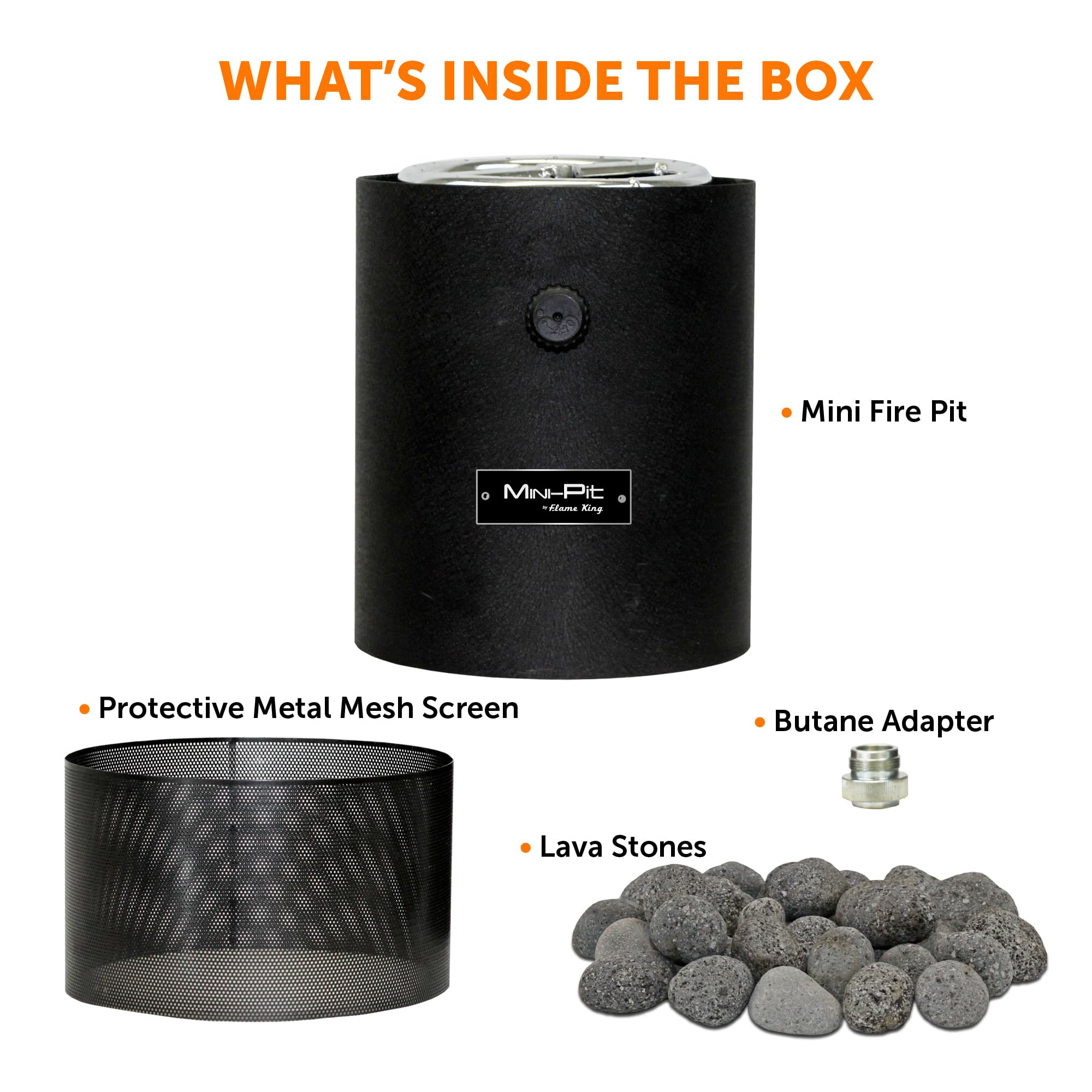 Flame King fire pit features durable metal construction for longevity