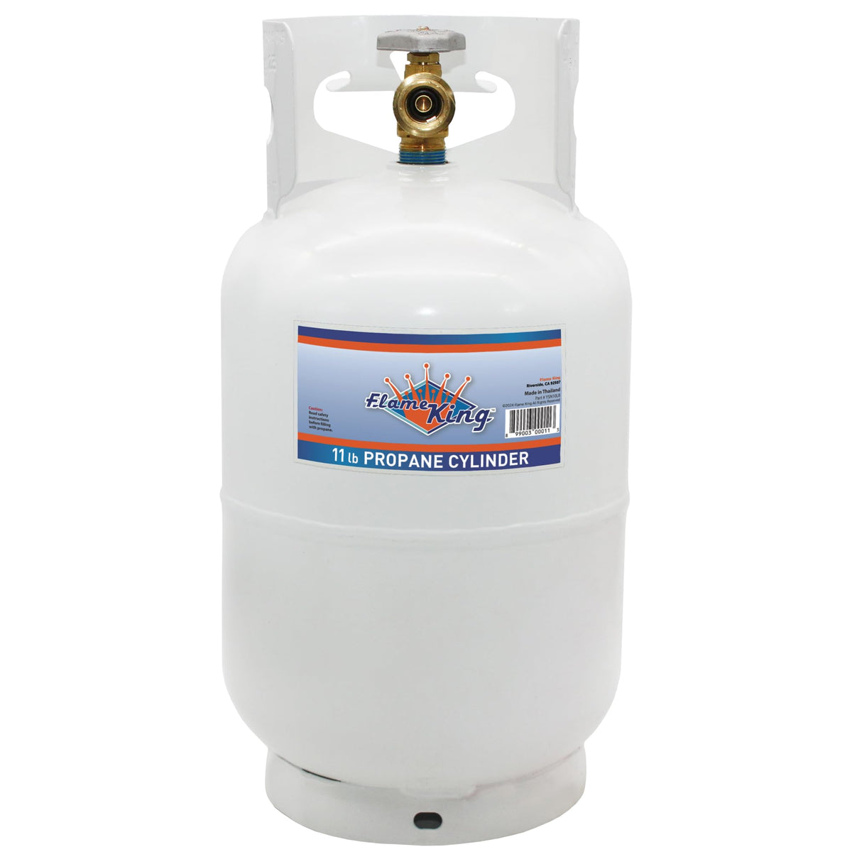 Flame King 10lb tank front view for reliable outdoor cooking storage