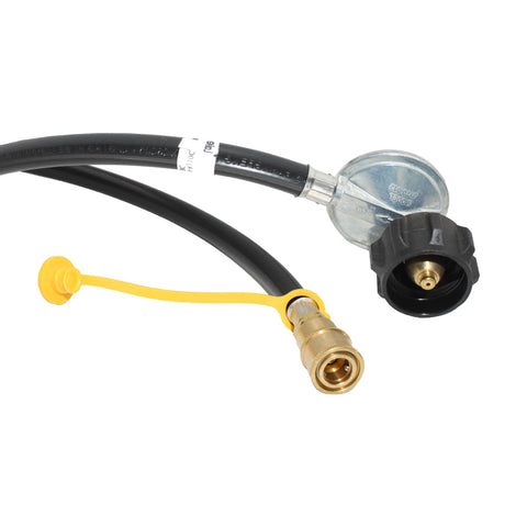 Solid brass fittings on Flame King LPRH6 regulator hose for durability