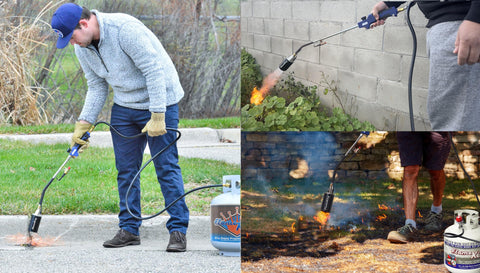 Flame King self-igniting torch with Piezo igniter for quick starts