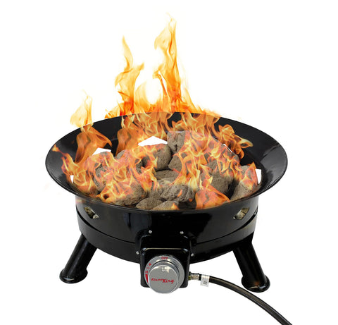 Flame King Smokeless Fire Pit assembly demonstrates quick setup and clean flames for outdoor use